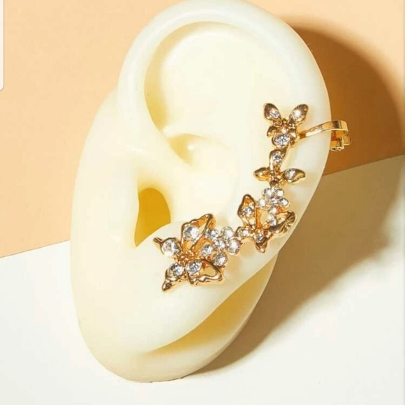 Nikkiwallflower Jewelry - *Tiny* Gold Butterfly Crawler